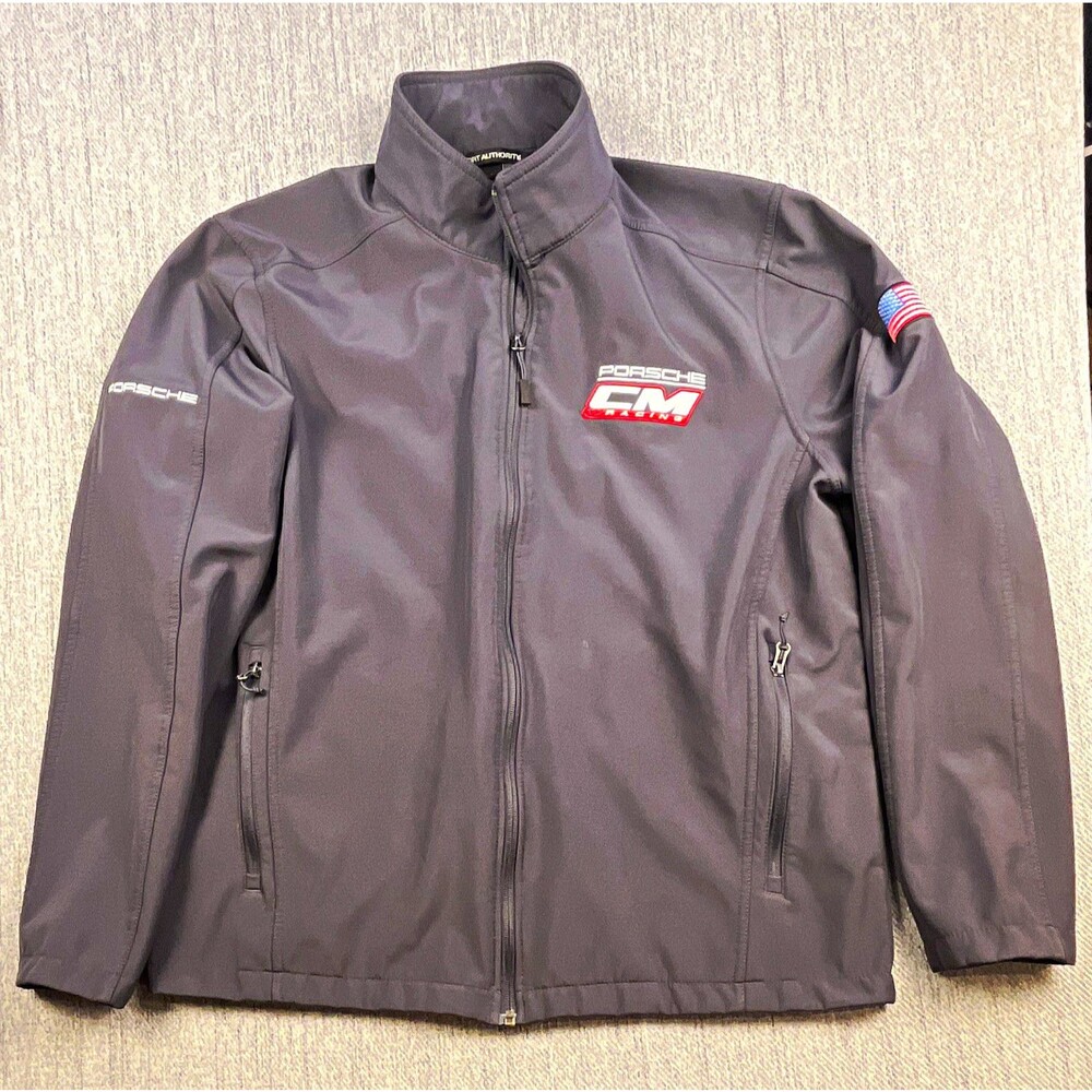 Porsche CM Racing Softshell Jacket Size L Competition Motorsports Grey